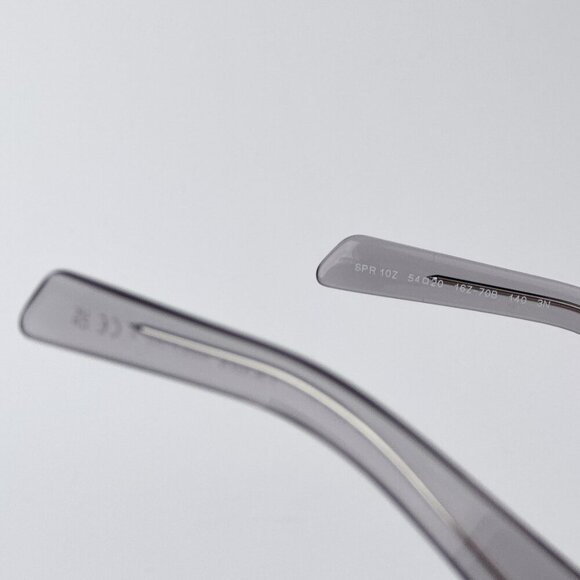 Prada PR10ZSF 16Z70B BRAND NEW Sunglasses Transparent Asphalt Grey Square Unisex - Picture 9 of 10